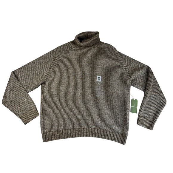 Mutual Weave Other - Mutual Weave Sweater Mens Large Brown Ribbed Knit Turtleneck Classic Preppy New